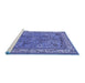 Sideview of Machine Washable Animal Blue Traditional Rug, wshtr2198blu