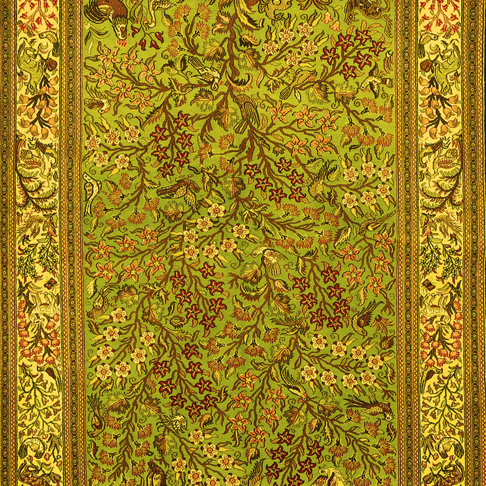 Animal Yellow Traditional Rug, tr2198yw