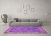 Machine Washable Animal Purple Traditional Area Rugs in a Living Room, wshtr2198pur