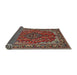 Sideview of Traditional Saffron Red Medallion Rug, tr2199