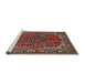 Sideview of Machine Washable Traditional Saffron Red Rug, wshtr2199