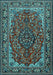 Medallion Light Blue Traditional Rug, tr2199lblu