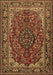 Medallion Brown Traditional Rug, tr2199brn