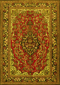 Medallion Yellow Traditional Rug, tr2199yw