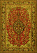 Medallion Yellow Traditional Rug, tr2199yw