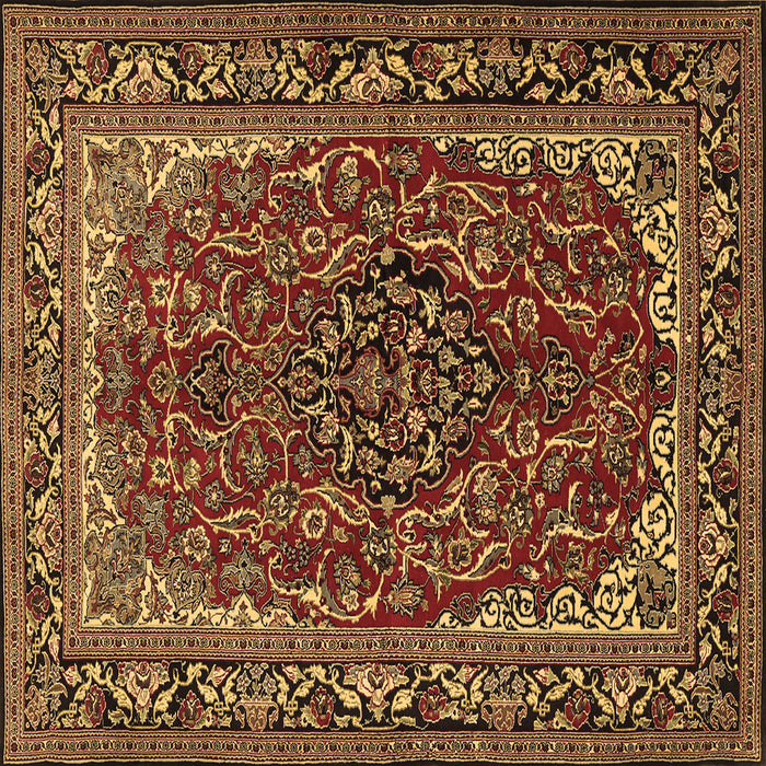Square Medallion Brown Traditional Rug, tr2199brn