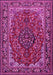 Machine Washable Medallion Pink Traditional Rug, wshtr2199pnk