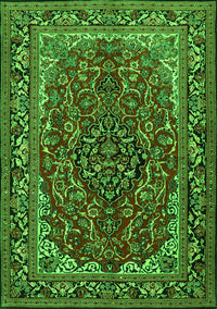 Medallion Green Traditional Rug, tr2199grn