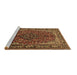 Sideview of Machine Washable Medallion Brown Traditional Rug, wshtr2199brn