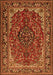 Serging Thickness of Machine Washable Medallion Orange Traditional Area Rugs, wshtr2199org