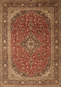 Medallion Brown Traditional Rug, tr219brn