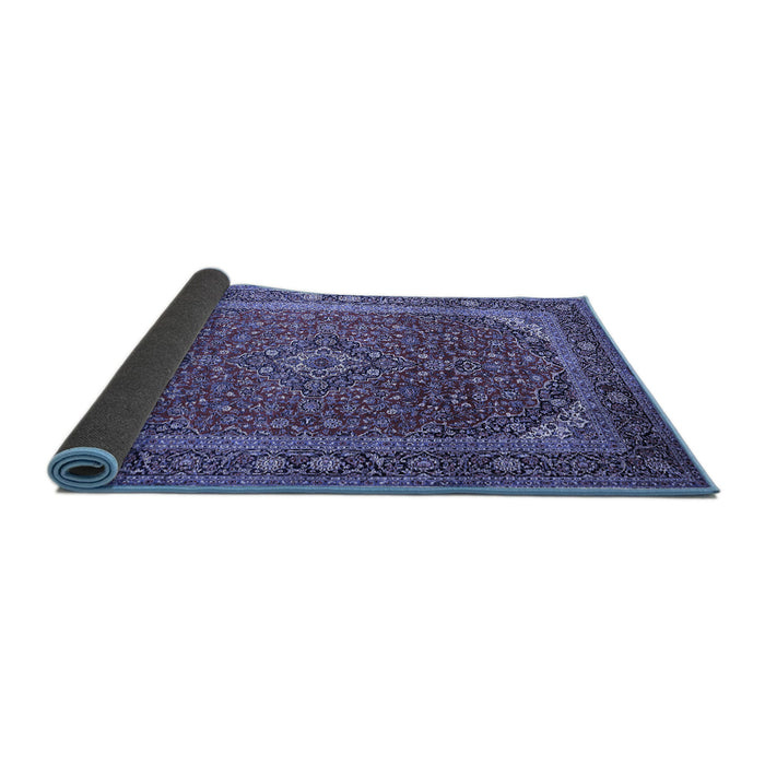 Sideview of Medallion Blue Traditional Rug, tr219blu