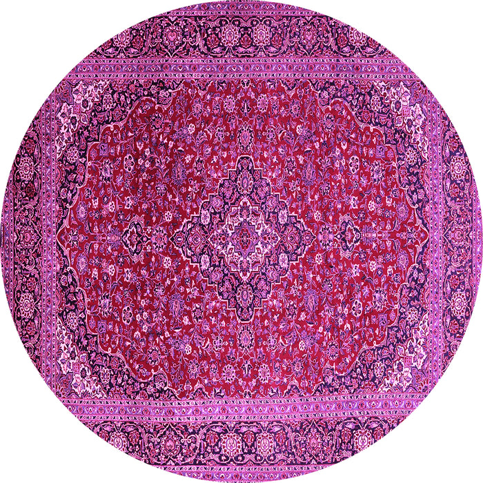 Round Medallion Pink Traditional Rug, tr219pnk