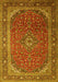 Medallion Yellow Traditional Rug, tr219yw