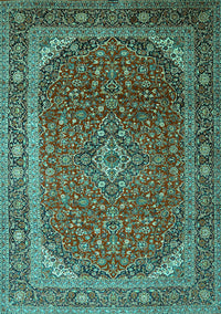 Medallion Turquoise Traditional Rug, tr219turq