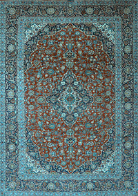 Medallion Light Blue Traditional Rug, tr219lblu