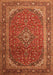 Serging Thickness of Machine Washable Medallion Orange Traditional Area Rugs, wshtr219org