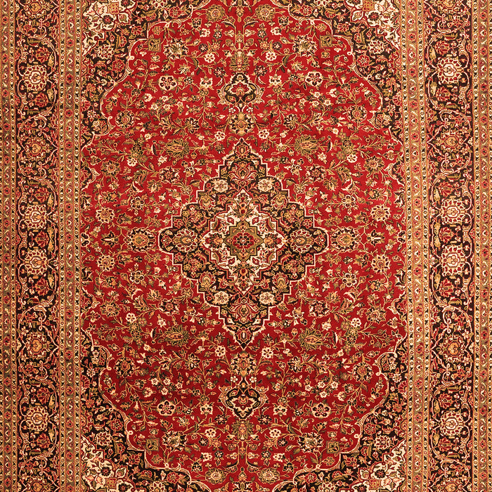 Serging Thickness of Machine Washable Medallion Orange Traditional Area Rugs, wshtr219org