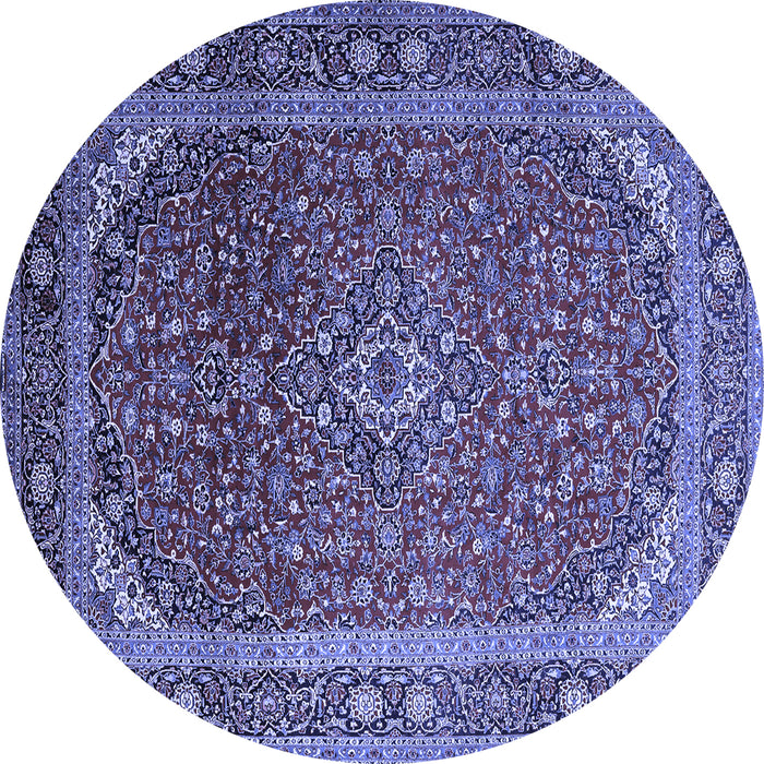 Round Medallion Blue Traditional Rug, tr219blu
