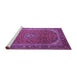 Sideview of Machine Washable Medallion Purple Traditional Area Rugs, wshtr219pur