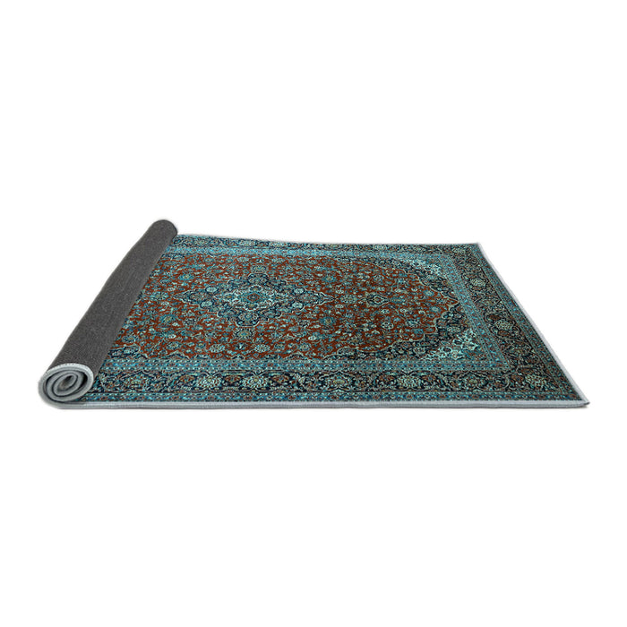 Sideview of Medallion Light Blue Traditional Rug, tr219lblu