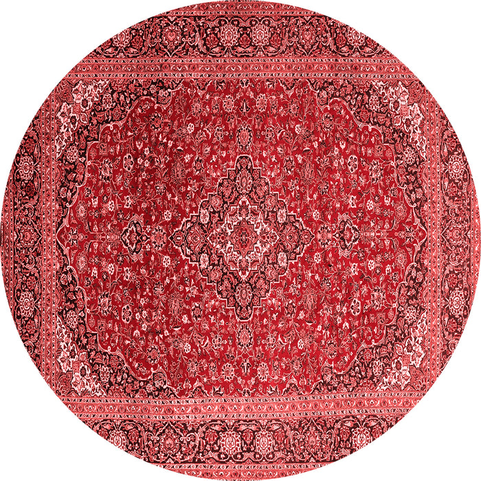 Machine Washable Medallion Red Traditional Rug, wshtr219red