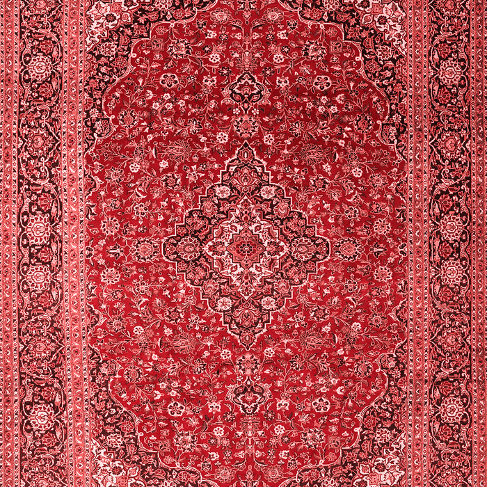 Machine Washable Medallion Red Traditional Rug, wshtr219red