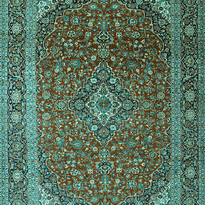 Machine Washable Medallion Turquoise Traditional Area Rugs, wshtr219turq