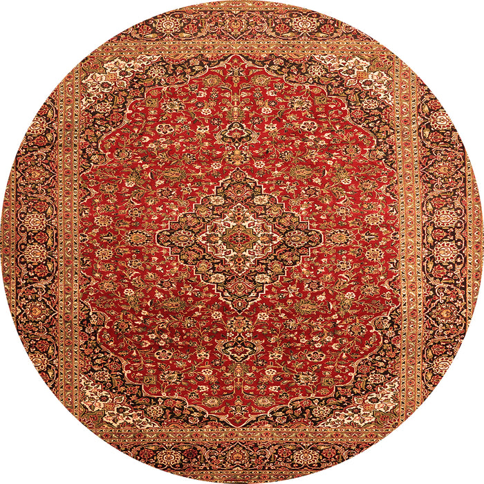 Machine Washable Medallion Orange Traditional Area Rugs, wshtr219org