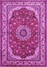 Machine Washable Medallion Pink Traditional Rug, wshtr21pnk