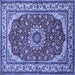 Square Medallion Blue Traditional Rug, tr21blu