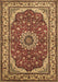 Machine Washable Medallion Brown Traditional Rug, wshtr21brn