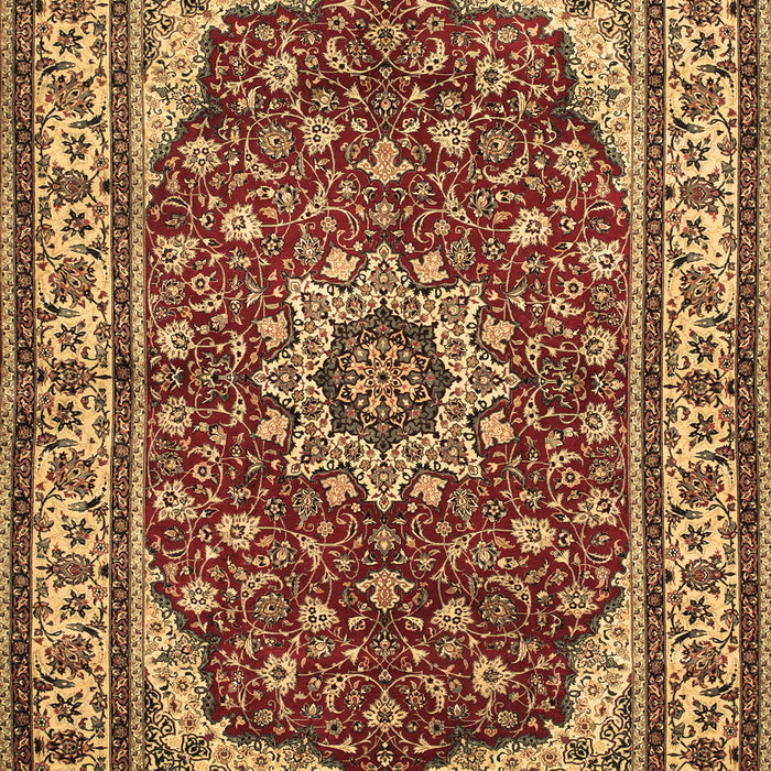 Machine Washable Medallion Brown Traditional Rug, wshtr21brn