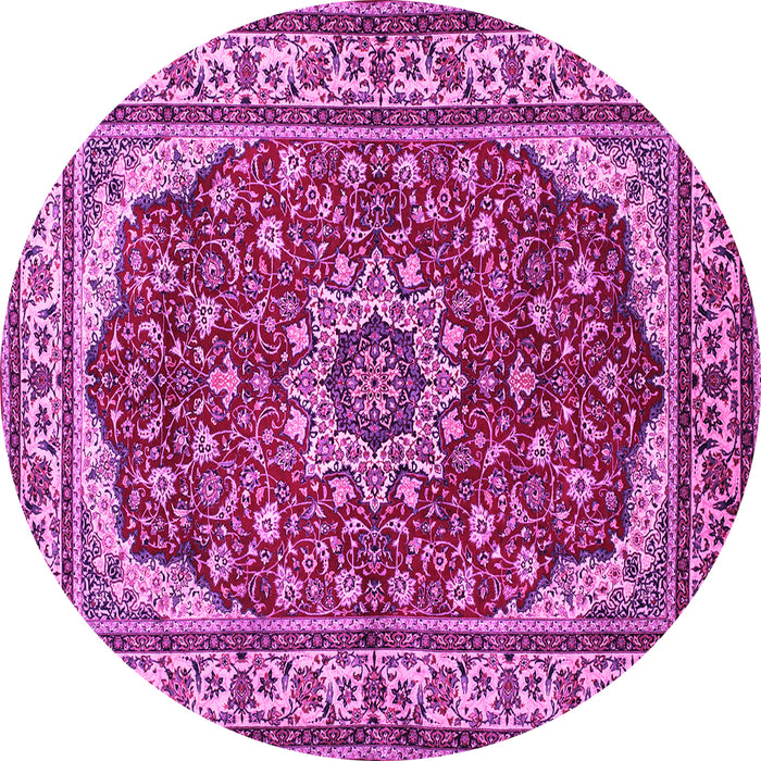 Round Medallion Pink Traditional Rug, tr21pnk