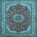 Square Medallion Light Blue Traditional Rug, tr21lblu