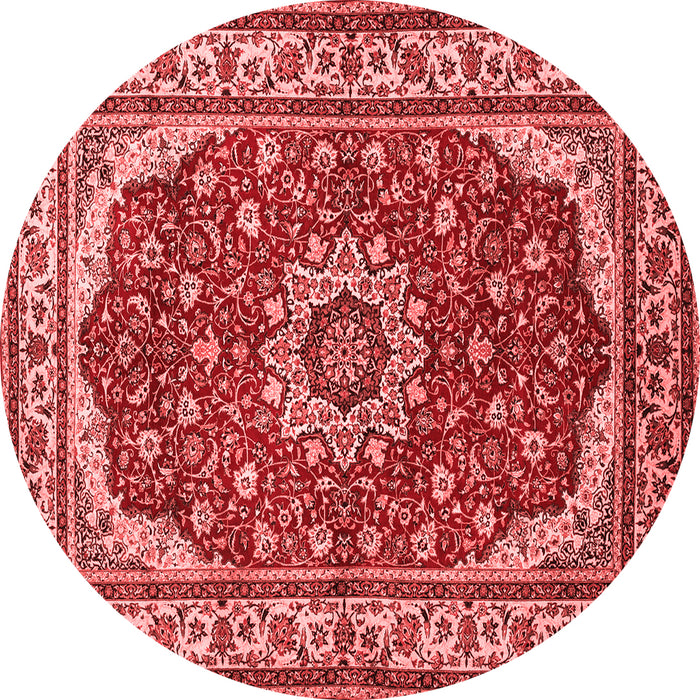 Machine Washable Medallion Red Traditional Rug, wshtr21red