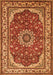 Serging Thickness of Machine Washable Medallion Orange Traditional Area Rugs, wshtr21org