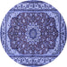 Round Medallion Blue Traditional Rug, tr21blu