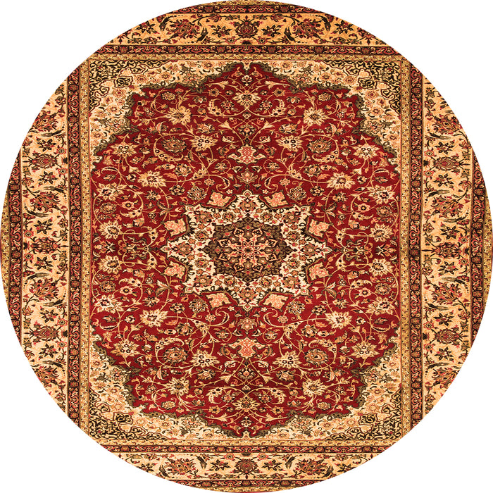 Square Medallion Orange Traditional Rug, tr21org