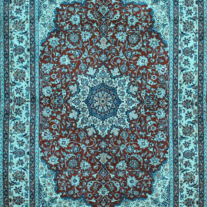 Medallion Light Blue Traditional Rug, tr21lblu