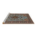 Sideview of Machine Washable Traditional Bakers Brown Rug, wshtr2200