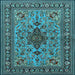 Square Machine Washable Animal Light Blue Traditional Rug, wshtr2200lblu