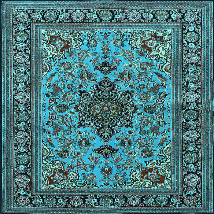 Square Animal Light Blue Traditional Rug, tr2200lblu