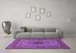 Machine Washable Animal Purple Traditional Area Rugs in a Living Room, wshtr2200pur