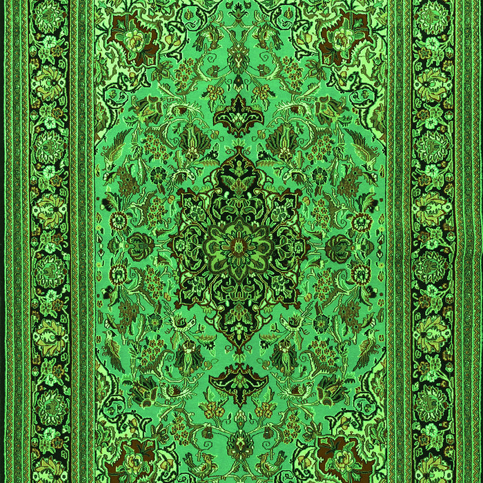 Animal Green Traditional Rug, tr2200grn