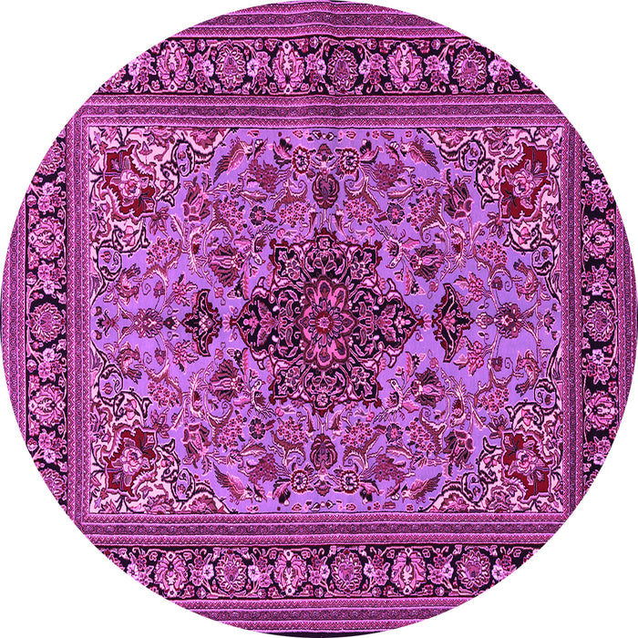 Round Animal Pink Traditional Rug, tr2200pnk