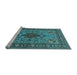 Sideview of Machine Washable Animal Light Blue Traditional Rug, wshtr2200lblu