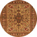 Square Animal Orange Traditional Rug, tr2200org