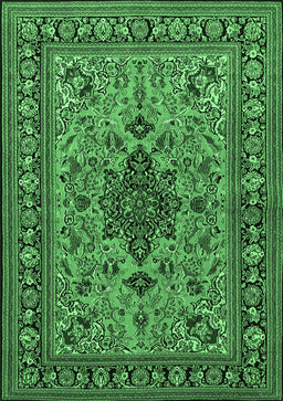Animal Emerald Green Traditional Rug, tr2200emgrn