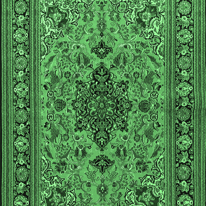 Animal Emerald Green Traditional Rug, tr2200emgrn